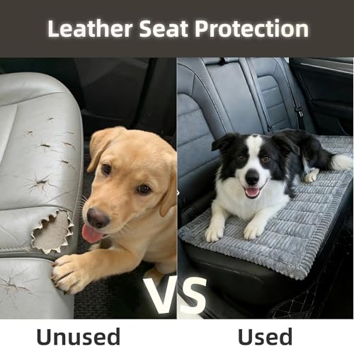 Dog Car Seat Cover, Pet Couch Covers for Car and Sofa, Non-Slip Backseat Pet Bed Mat, Machine Washable, Soft Plush Travel Seat Protector with Portable Storage Bag (Grey,23.6''×82'') - color: Grey, size: 23.6''×82''