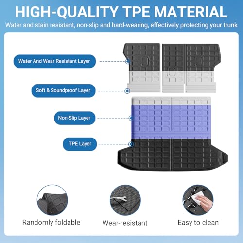 Cargo Liner Compatible with 2022-2026 Tucson Cargo Liner Backrest Mat TPE Back Seat Protector Replacement for 2022 2023 2024 2025 2026 Tucson Accessories (Rear Trunk Mat+Rear Backrest Mat) - color: Rear Trunk Mat+Rear Backrest Mat