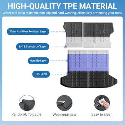 Cargo Liner Compatible with 2022-2026 Tucson Cargo Liner Backrest Mat TPE Back Seat Protector Replacement for 2022 2023 2024 2025 2026 Tucson Accessories (Rear Trunk Mat+Rear Backrest Mat) - color: Rear Trunk Mat+Rear Backrest Mat
