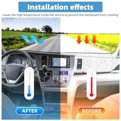 Dash Cover Mat Compatible with Toyota Sienna 2015-2020 Non-Slip Dashboard Cover Mat Sunshade UV Rays Protector Interior Accessories - size: Sienna 2015-2020