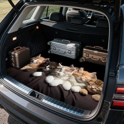 Universal Car Trunk Mat, All Weather Trunk Protection Cargo Liner, Stylish Vehicle Interior Accessories, Durable Cargo Mat Rear Trunk Line Suitable for Most Car (Cute Sleeping Cat, 29" x 39") - color: Cute Sleeping Cat