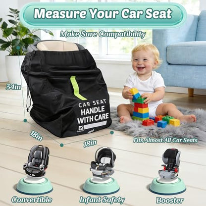 Car Seat Travel Bag for Airplane: Car Seat Bags for Air Travel Fit All Car Seats, Infant Carriers & Booster Seats, Carseat Cover Fit Doona Graco Evenflo, Airplane Travel Essentials Flying