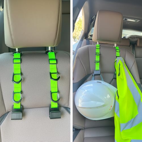 Car Headrest Hooks, Backseat Storage Organizer Hangers, Universal Vehicle Seat Back Hooks, 4 Pack (brightgreen) - color: brightgreen