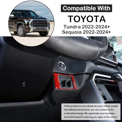 Car Center Control Brake Gain Switch Decorative Frame Sticker Compatible with Toyota Tundra/Sequoia 2022-2024 Real Carbon Fiber Brake Gain Switch Panel Protect Cover Trim Sticker Interior Accessories - size: Brake Gain Switch Trim