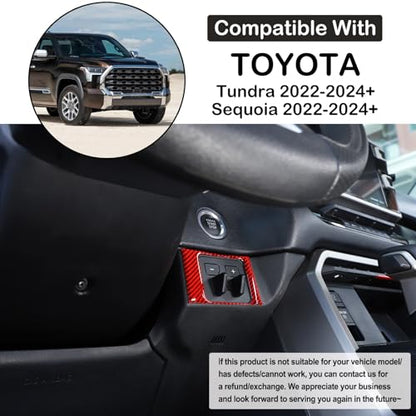 Car Center Control Brake Gain Switch Decorative Frame Sticker Compatible with Toyota Tundra/Sequoia 2022-2024 Real Carbon Fiber Brake Gain Switch Panel Protect Cover Trim Sticker Interior Accessories - size: Brake Gain Switch Trim