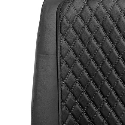 FH Group Car Seat Cushion – Faux Leather Single Front Seat Cover with Front Pockets, Airbag Compatible, Universal Fit Car Seat Cushion for Driver or Passenger Seat, SUV, Truck, Sedan & Van – Black - color: Black, style: Front Set