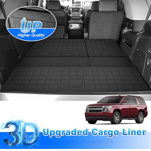 Tahoe Cargo Liner - Trunk Mat for Chevy Chevrolet Tahoe 2015-2020, All Weather Cargo Mat for Tahoe Accessories, Heavy Duty Car Mats, Car Accessories