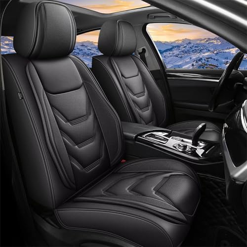Seat Covers for Jeep Renegade 2015-2024: 2 Front Set Breathable Car Seat Covers Faux Leather Automotive Seat Cushion(Black) - color: #089-Black, size: 11-Renegade-2 front seat covers only