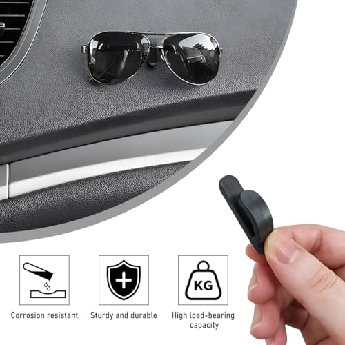 10 PCS Car Sticky Hooks, Multifunctional Vehicle Adhesive Hooks, Hanging Auto Storage Hooks for Key USB Cable Earphone Cable, Universal Interior Decor Car Accessories