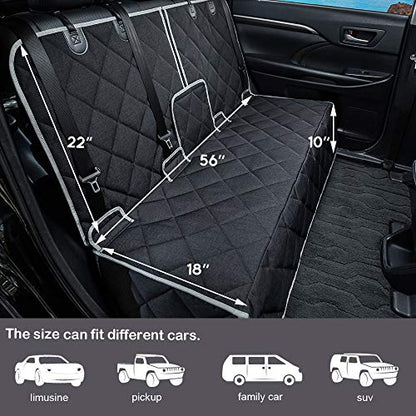petalage Dog Car Seat Cover Waterproof 56” x 50“ for for Trucks Cars & SUVs Back Seat Heavy-Duty Nonslip Pet Car Seat Cover Protector - size: 56"Truck-gray edge