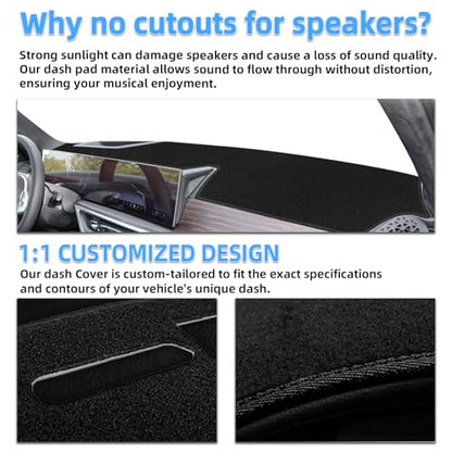 SKYLOTEC Dash Cover Custom Fit for Ford F150/Hybrid/Raptor F-150 2022-2026 Dashboard Cover Mat Dash Pad Carpet Protector (Not fit F150 Lightning, Without HUD)