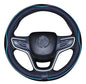 Mayco Bell Large Size Steering Wheel Cover Anti-Slip,Safety,Soft,Breathable,Durable,Full Surround,Comfortable Grip Microfiber Leather (15.5-16 inch, Black Blue) - color: Black Blue, size: 15.25''-16''