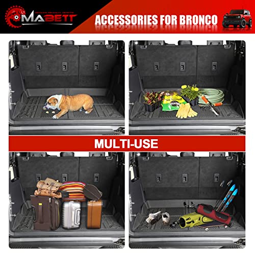 Mabett Cargo Liner Non-Slip Mat for Ford Bronco Accessories, All-Weather Protection Trunk Mat Fit Bronco 2026 2021-2025 4-Door Black - size: Truck Mats