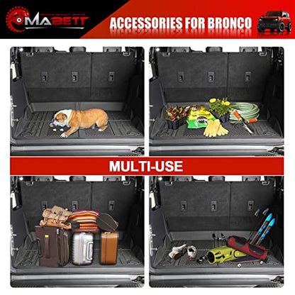 Mabett Cargo Liner Non-Slip Mat for Ford Bronco Accessories, All-Weather Protection Trunk Mat Fit Bronco 2026 2021-2025 4-Door Black - size: Truck Mats