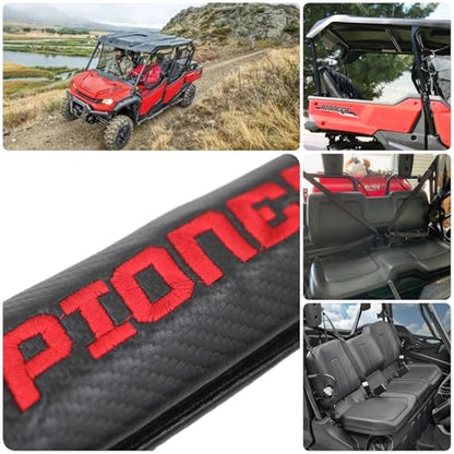 KAELTHAS 2 PCS Car Seat Belt Cover Pad Compatible with Pioneer 520 700 1000 Carbon Fiber Look UTV SSV Seat Belt Cover Strap Pads Cushions Comfortable Driving Interior Accessories
