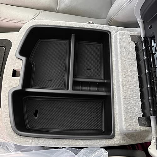 HGWEI Center Console Organizer Compatible with 2007-2014 Chevy Silverado GMC Sierra Avalanche Tahoe Suburban Yukon Yukon XL Accessories, Floor Mounted Center Console ONLY, Black Trim - color: black