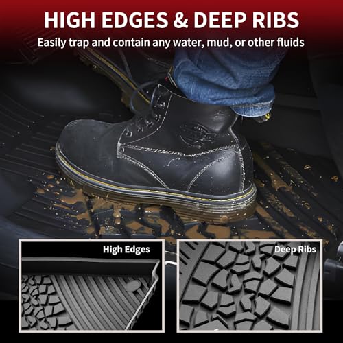 LASFIT Floor Mats for Jeep Grand Cherokee WL 2022-2025 2026 5-Seat (Include 4xe, NOT for L) All Weather TPE Custom Fit Car Mats Floor Liners 1st & 2nd Row, Black - style: Grand Cherokee 5-Seat 2022-2026 Floor Mats