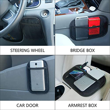 INNOLIFE Large Car Net Pocket Side Clutter Scattered Storage Phone Holder Strong Paste Organizer 8"x5.75" (1pcs L)
