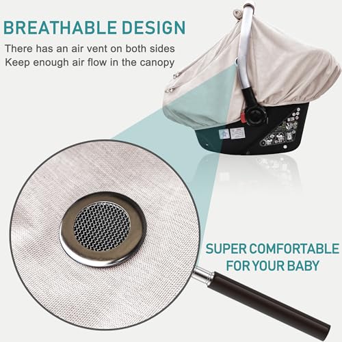 Waterproof Baby Car Seat Cover，YVMVDV Patented Cold Weather Carseat Cover for Babies,Infant Car Seat Cover Canopy for Boy Girls, Keeps Babies Warm and Cozy (Beige) - color: Thick-Beige