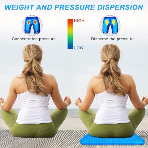 Honeycomb Gel Seat Cushion, Gel Cushions for Pressure Relief, Breathable Cooling Chair Cushion for Office Chair, Car & Wheelchair