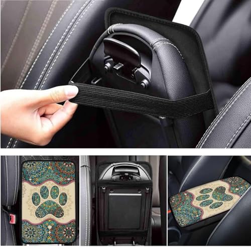 Dog Claw Car Steering Wheel Covers Set Bohemian Print Car Interior Accessories Cup Holder,Handbrake Gear Cover for Vans Truck SUV - color: Dog Claw