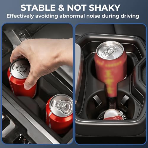 1st & 2nd Row Cup Holder Inserts for Toyota RAV4 2026, Center Console Interior Accessories Front & Rear Cup Holders Covers Protector for 2026 RAV 4, Black - style: Fits for 2026 RAV4