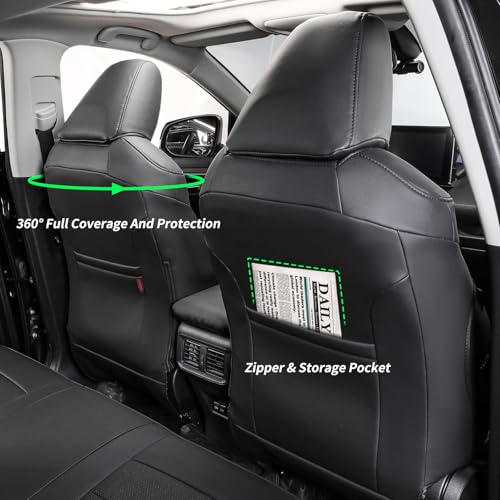 Corolla Leather Seat Covers Full Set for Toyota Corolla LE 2023 2024 2025 2026 Luxury Car Seat Covers,Fully Covered,Waterproof Car Seat Protector Cushion (Black)