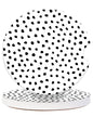 CLEVI 2 Pack Universal Ceramic Car White Polka Dot,Black White Ceramic Stone with A Finger Notch for Easy Removal of Car Cup Holder Coaster - color: White Polka Dot
