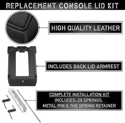 Center Console Lid Replacement Kit for 99-07 Silverado, Avalanche, Suburban, Sierra, Yukon - Replaces OEM 19127364, 19127365, 19127366 (Beige) - color: Beige