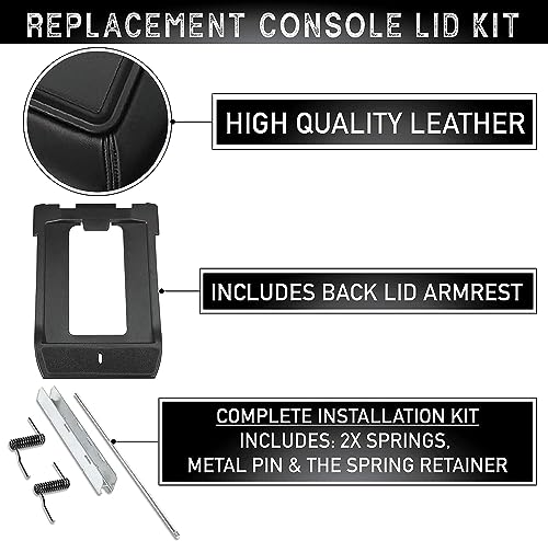 Center Console Lid Replacement Kit for 99-07 Silverado, Avalanche, Suburban, Sierra, Yukon - Replaces OEM 19127364, 19127365, 19127366 (Light Gray) - color: Light Gray