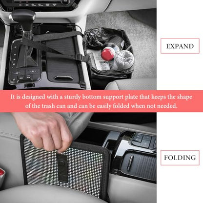 Car Foldable Trash Can, Bling Rhinestone Oxford Garbage Container Hanging Waterproof Organizer, Mini Crystal Dustbin Waste Basket Leakproof Trash Bin for Car Office Kitchen (AB) - color: AB