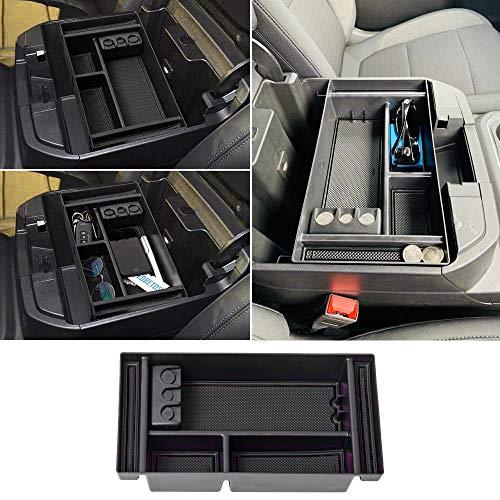Center Console Organizer Tray Compatible with Chevy Silverado 1500/GMC Sierra 1500 2019-2022 Accessories and 2020-2023 Silverado/Sierra 2500/3500 HD Armrest Box - Full Console w/Bucket Seats