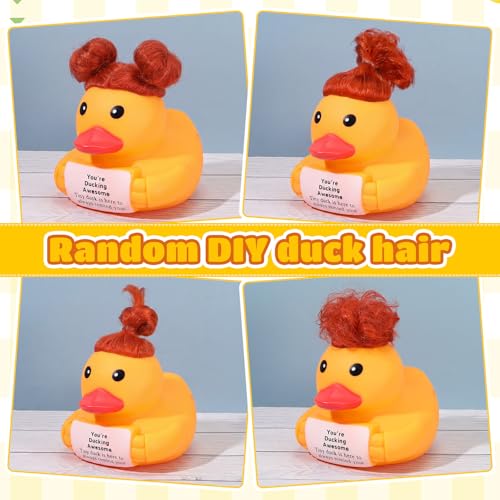 Civaner 7 Inch Emotional Giant Rubber Duck with Positive Message Thank You Gifts Motivational Rubber Duck Gift for Desk, Office, Home Decor Graduation(Who You are) - style: Who You Are