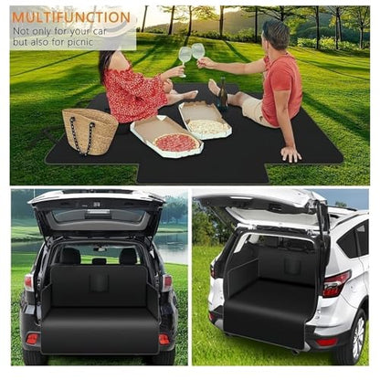 Cargo Mat Liner for Chrysler Pacifica 2017-2025, Oxford Car Rear Trunk Protector Pet Pad with Bumper Flap Guard Waterproof Dog Seat Protection Cover Foldable