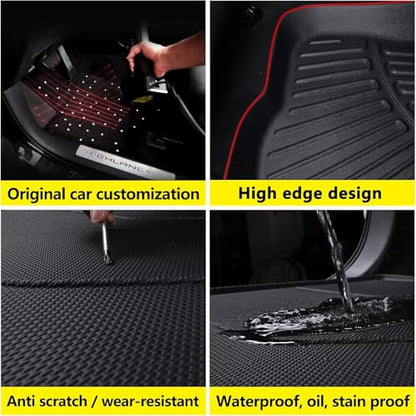 Floor Mats for 2025 2026 Volkswagen Tiguan & Cargo Liners & Backrest Mat,TPE All Weather Protection 1st & 2nd Row Floor Liners with Trunk Mat Covering The Backrest Accessories - size: Floor + Cargo + Backrest