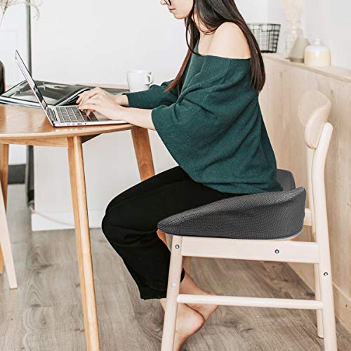 Seat Cushion Pillow,100% Memory Foam and Washable Cover,for Office Chair,Car Seat and Wheelchair,Tailbone & Sciatica & Back Pain Relief - color: Gray