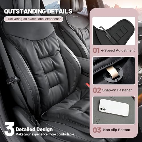 Car Seat Cushion for Car,Pu Nappa Leather with Breathable Memory Cotton Core Filling & Non-Slip Sole,Water Proof,Car Seat Cushions for Driving&Office Chair (car seat Cushion)