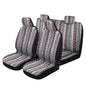 9PCS Baja Saddle Blanket Car Seat Covers, Front Set Breathable Washable Seat Covers with Seatbelt Pad, Striped Woven Cloth Airbag Compatible Seats Protector for Most Vehicles (Black White Red) - color: Black White Red