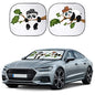 EcoNour Windshield Sun Shade Cartoon Funny Medium Size (31" L x 28" W), Printed Car Sunshade Foldable, 240T Polyester Blocks Heat and UV Rays for Front Window Protection - size: Medium-Grey
