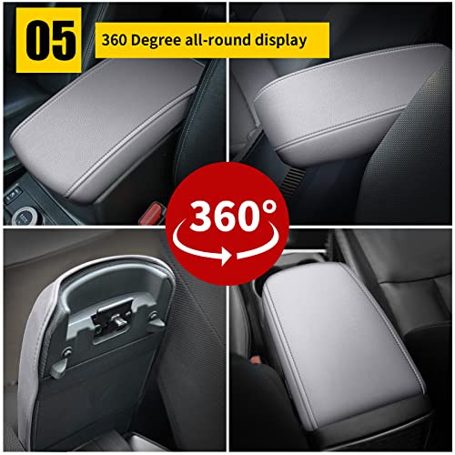 AOMSAZTO Grey Armrest Console Cover for Civic 2012-2015 Honda Middle Leather Arm Cover - color: Gray