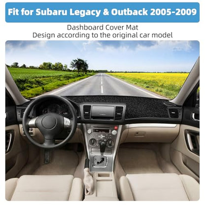 Dash Cover Mat for Subaru Legacy & Outback 2005 2006 2007 2008 2009 Non-Slip Dashboard Cover Mat Sunshade UV Rays Protector Interior Accessories - size: Compatible with Legacy 2005-2009