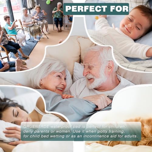 Waterproof Washable Seat Protector Pads Non-Slip Incontinence Chair Pads Resuable Pee Pads for Wheelchair Senior Adults Kids Stay Well in Place 22"X21" Gray 2Pcs - color: Gray