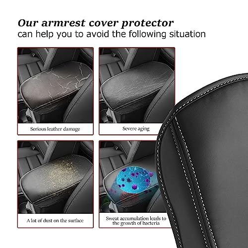 SKTU for 2017-2024 2025 Mazd a CX-5 Center Console Cover 2023 2024 2025 CX5 Central Console Armrest Pad 2025 CX-5 Seat Box Cover 2025 CX-5 Center Console Soft Cushion (White) - color: 2017-2025 CX-5 White