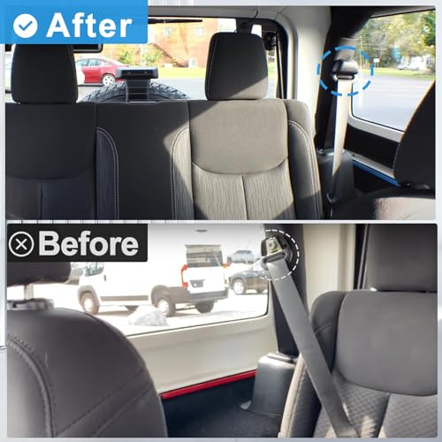 Row Rear Seat Belt Turning Loop Cover Compatible with Jeep Wrangler JK 2011-2018 Replace#：5HU37DX9AC - size: 5HU37DX9AC