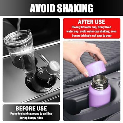 6PCS Car Cup Holder Insert Limiter Silicone,Curved Leaf Cup Holder Inserts for Car to Avoid Water Cups Shaking,Universal Self-Adhesive Cupholder Insert for Cars,SUVs