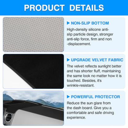 Autorder Dashboard Cover Mat for Ford F150 2004 2005 2006 2007 2008 Accessories Dash Cover Upgrade Velvet Dash Mat Sunshade Glare UV Rays Protector - size: 2004-2008 F150 (Black)
