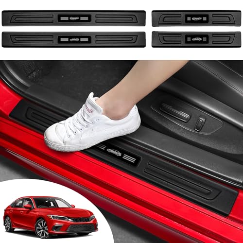 4PCS Car Door Edge Guards Door Sill Protector for Honda Civic 2022-2025 2026 Accessories ABS Plastic Material Matte Black Car Door Threshold Protection - size: for Honda Civic 2022-2025