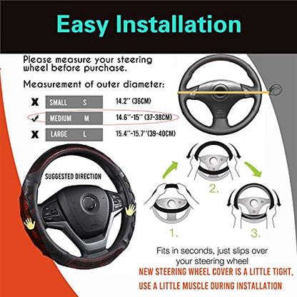 Steering Wheel Cover Great Grip with 3D Honeycomb Anti-Slip Design, Universal 14.5-15 Inch (Wine Red) - color: 1.Wine Red, size: Medium(Standard) Size[14 1/2''-15'']