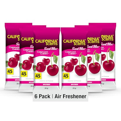 California Scents Power Bloc Car Air Freshener, Coronado Cherry Scent, 6 Pack - size: 0.88 Ounce (Pack of 6)
