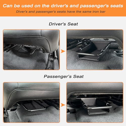 Front Under Seat Storage Organizer Tray Compatible with Jeep Wrangler JL/JLU 2018-2022 2023 2024 2025 2026 and Jeep Gladiator JT Truck 2020-2023 2024 2025 2026 Hidden Accessories （Patented Design）